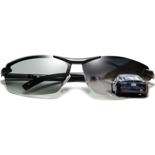 New Mens Polarized Smart Discoloration Sunglasses Fashion Half-frame Driver Driving Glasses