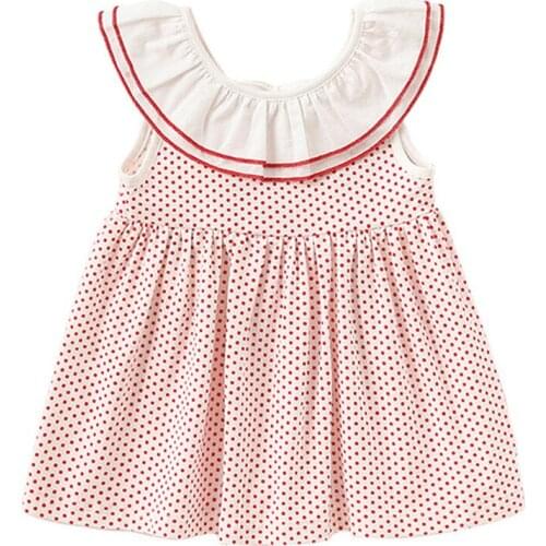 Baby Girls Clothes 0-24M Summer Dot Print Cotton Infant Girls Dresses Toddler Kids Clothes