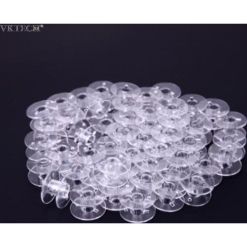 50Pcs/lot Plastic Sewing Bobbins Spool Transparent Sewing Machine Spools for Home Sewing Threads Bobbins Accessories