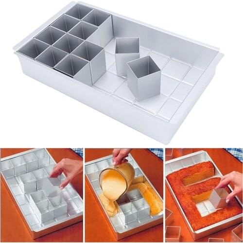 Aluminum Alloy Rectangular Cake Mould Baking Tray Letter Number Cake Mould Bakeware Pan Adjustable Mold Chocolate Bakery Baking