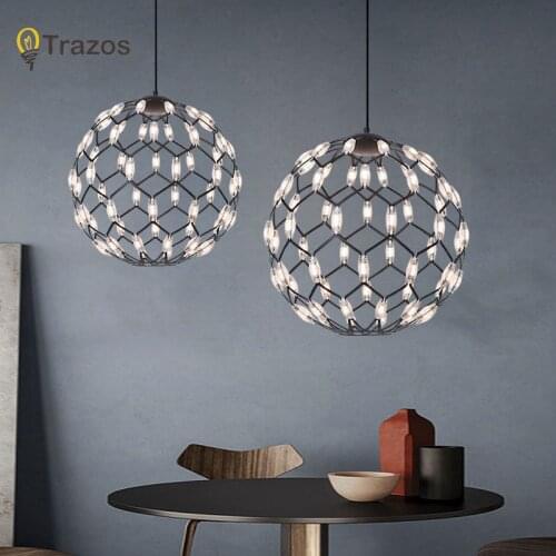 Luxury Modern chandelier LED circle ring chandelier light for living room ironLustre Chandelier Lighting white black 220v