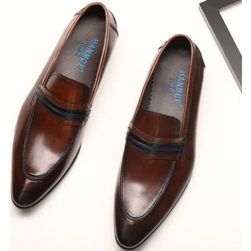 Handmade Vintage Designer Luxury Fashion Party Wedding Casual formal shoes men Genuine Leather Men Slip On oxford Dress Shoes