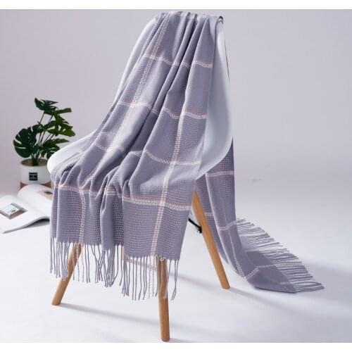 Fashion Plaid Women Winter Cashmere Pashmina Lady Shawl Long Tassels Wraps Beautiful Warm Scarf Big Size Match Clothes Perfectly