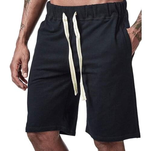 Summer Men Shorts Casual Solid Color Drawstring Men Loose Pockets All Match Short Pants Fitness Men Beach Shorts 2021