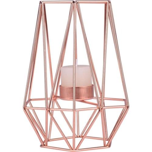 Nordic Golden Candle Holder Wrought Iron Romantic Aroma Candle Holder Simple European Ornaments Metal Candle Holder