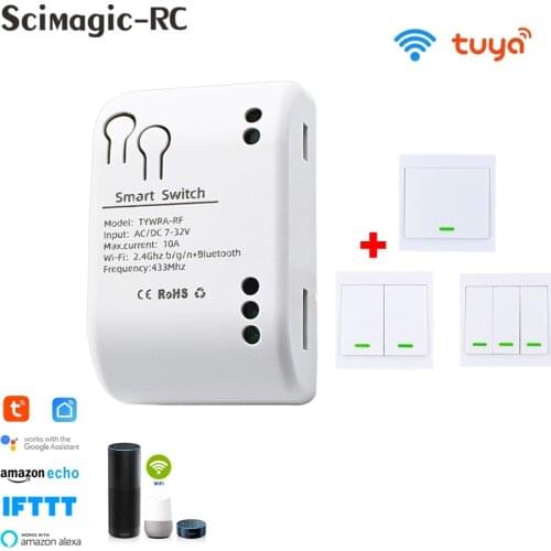 SMG WIFI Smart Light Switch Tuya Smart Life APP Wall Panels Touch Switch 433Mhz DIY Relay Module Timer Voice Google Home Alexa