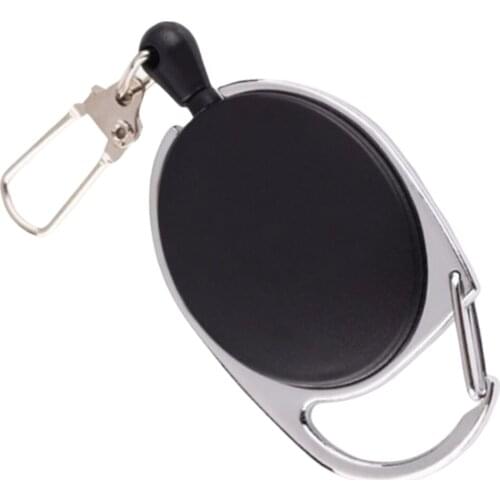 Heavy Duty Retractable Badge Holder Recoil Retracting Key Chain Keychain, 60cm Steel Pull Cord