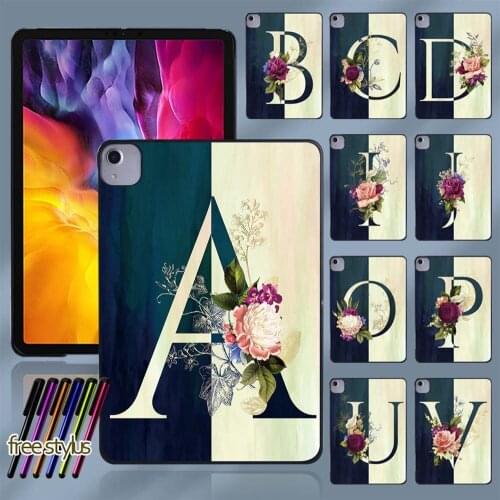 Letter Pattern Tablet Hard Shell Case for Apple IPad Air 4 2020 10.9 Inch Ultra Thin Plastic Shell + Free Stylus