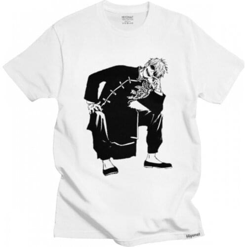 Funny Funny Jujutsu Kaisen T Shirt for Men Round Neck Short Sleeve Yuji Itadori Anime Summer Tee Pure Cotton Slim Fit T-Shirt