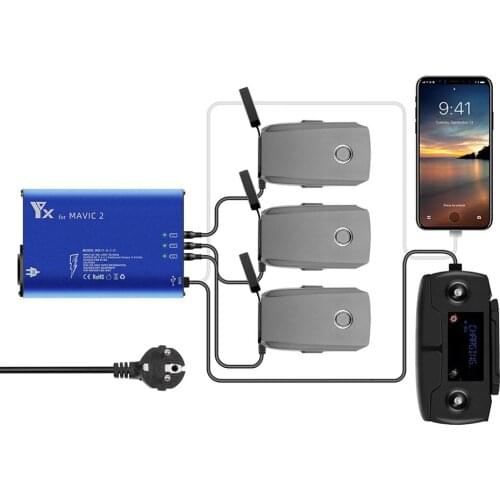 Mavic 2 Battery Charger 5 in 1 Intelligent Drone Battery Charging Adapter Charging Hub for DJI Mavic 2 Pro Zoom Accessories