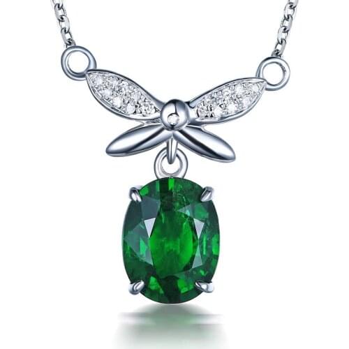 Top Quality Silver 925 Girls Clavicle Necklace Female Crystal Green Dragonfly Pendant Necklace Women Choker Accessories