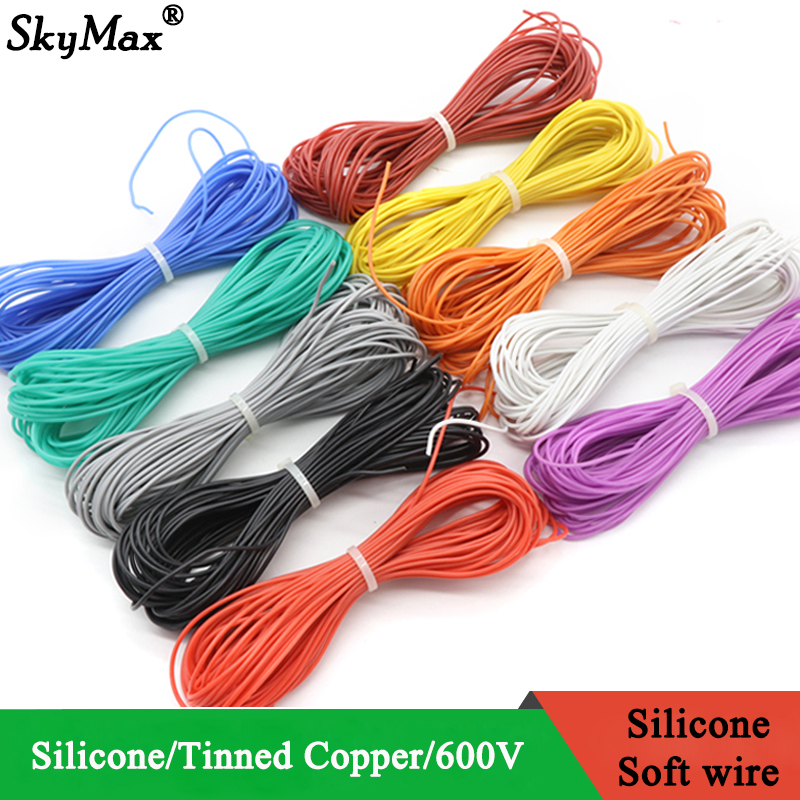 1M/2M/5M Extra Soft High Temperature Silicone Wire 12 13 14 15 16 17 18 20 22 24 26 28 30AWG Heat-resistant Cable