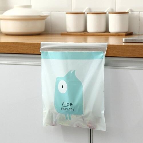 15pcs Portable Hanging Car Trash Bag Cute Cartoon Car Interior Cleaning Bag Office Kitchen Home Self-adhesive Garbage Bags