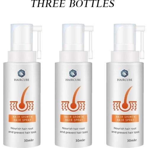 3Pcs HAIRCUBE Fast Hair Growth Essence Spray Anti Hair Loss Treatment Dense Thick Nourish Hair Roots Regrowth Hair Care Product