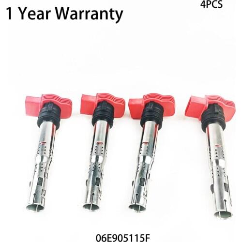 4pcs Ignition Coils For Displacement 2.4 2.7 3.0 3.2 AUDI Q7 Q5 R8 A5/S5 06E905115E/F/D/C/B 95860210200 06D905115J/K