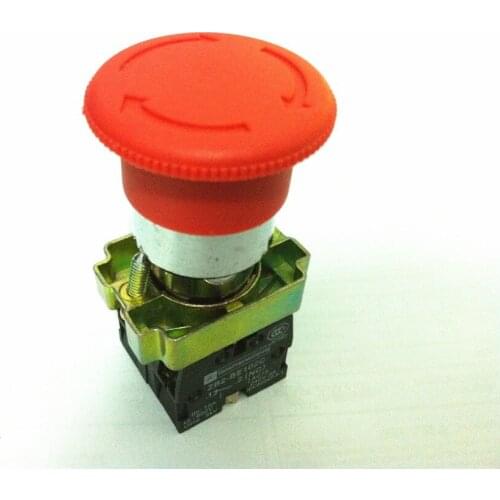 4pcs/Lot XB2 BS545 XB2-BS545 Twist Reset 22mm Turn to Release 1 N/C 1N/O Turn Reset Emergency Stop Button Latching Switch