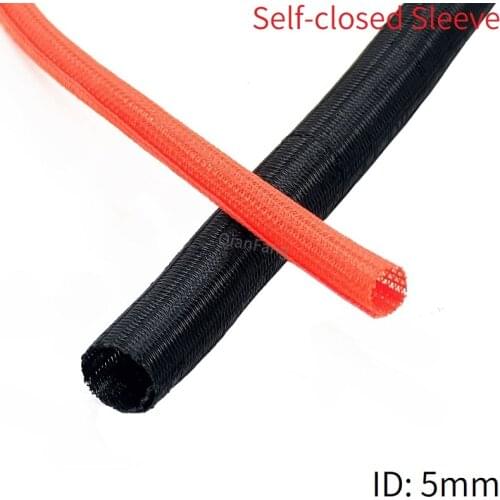 Cable Sleeve Expandable PET Braided 5mm Self Closing Pipe Hose Tube Spliter Nylon Protector Harness Sheath Black Wire Wrap