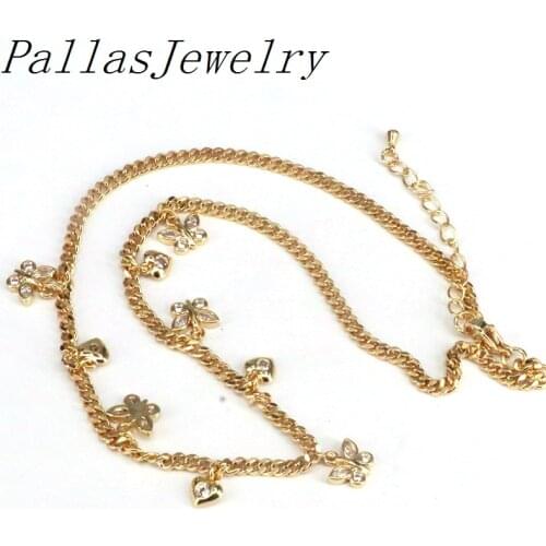 5Pcs,New arrived women girl cute animal design minimal delicate white cz charm butterfly necklaces luxury jewelry gift