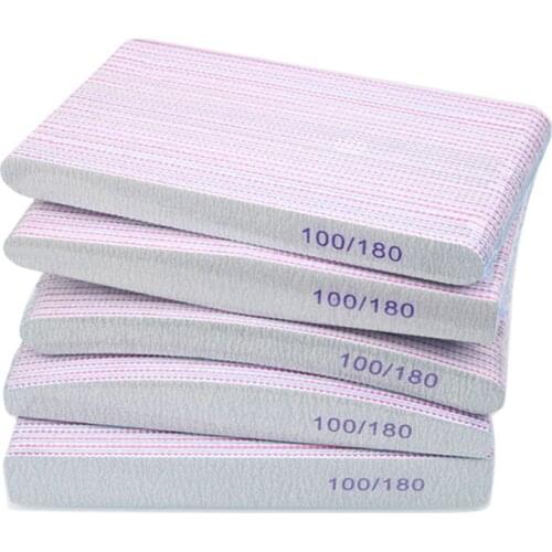 50Pcs Nail Art Files 100/180 Nails Accessoires Gel Nail Polish Polishing Pedicure Manicure Buffers Nail Care Tools lime a ongle