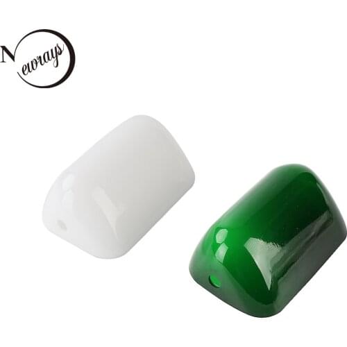 Jade green glass bankers bright lamp cover Bankers Lamp Glass Shade Cased Replacement lampshade size L15 cm W9.5 cm