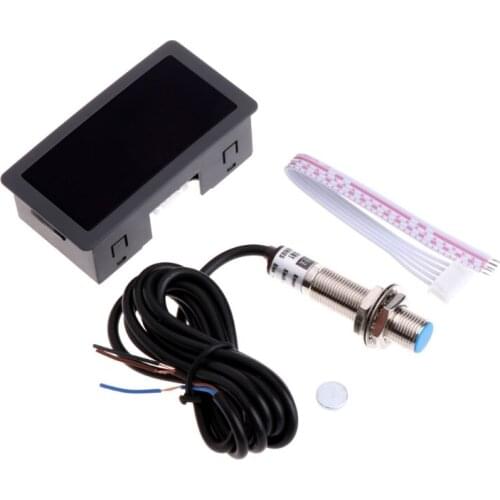 AIMOMETER 4 Digital LED Tachometer RPM Speed Meter+Proximity Switch Sensor NPN 12V 9999RPM