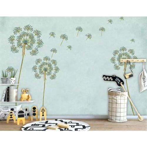 Beibehang Customized fresh and elegant modern minimalist dandelion Nordic papier peint background papel de parede 3d wallpaper