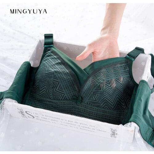Large Size Underwear Bra Thin Full Cup plus Fat plus Fat mm No Steel Ring Anti-Sagging Breast Holding Large Bust bra