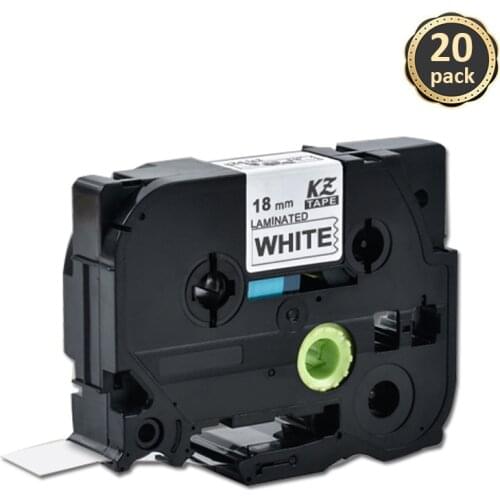 CIDY 20pcs/lot Tze 241 TZ 241 TZ241 TZE241 Black on white Laminated Label Tape Compatible for Brother P touch tz-241 tze-241