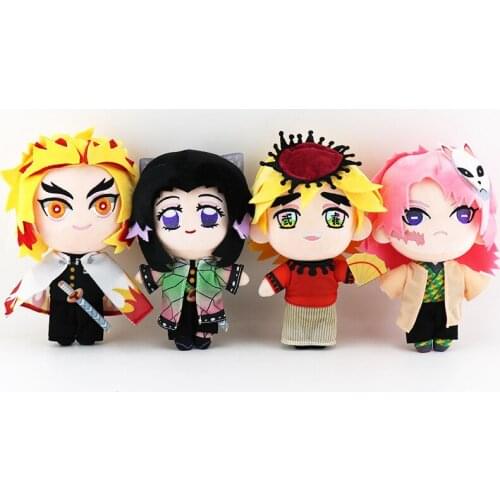 Demon Slayer Kimetsu No Yaiba Rengoku Kyoujurou Senjurou Kochou Shinobu Sabito Cosplay Doll Toy Plush Dolls Child Gift Pendant
