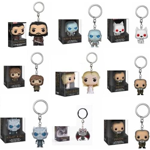 Game of Thrones Davos Daenerys Ghost Night King White Walker Drogon JON SNOW action Figure toys Collection Model keychain gift