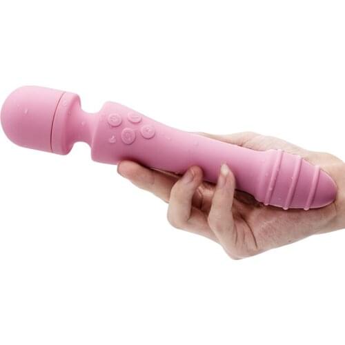 Smooth Big Silicone 10 speed AV Stick Vibrators For Women Heating double side Rotate Masturbator USB Charge Dildo Adult Sex Toys