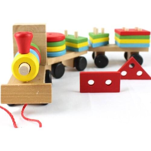 Early Learning Toy Kids Education Group Installed Plastic Disassembly Train Car Baby Toys small trains For Children wooden Toys