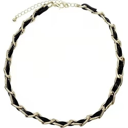 Choker Weave Necklace Women Hip Hop Necklaces Woman Chain Pendant High Quality Jewelry Gold Color Vintage Elegant Metal Collier