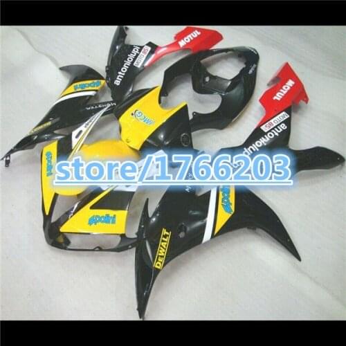 Motorcycle fairings kit for 2004 2005 2006 YZFR1 YZF1000 YZF R1 04-06 yellow black fairing set BBF