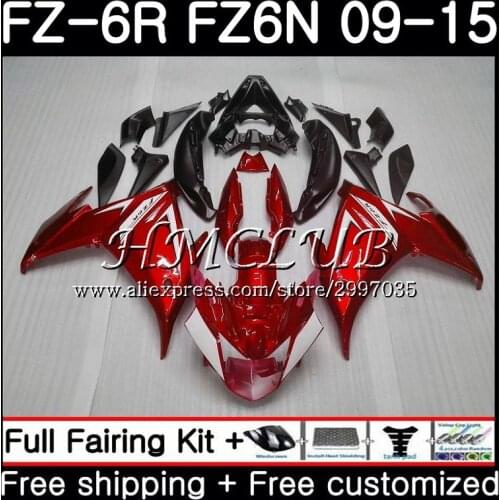 Body For YAMAHA FZ6N FZ-6R 2009 2010 2011 2012 2013 2014 2015 22HC.8 FZ 6R FZ6 R FZ6R Pearl red 09 10 11 12 13 14 15 Fairing