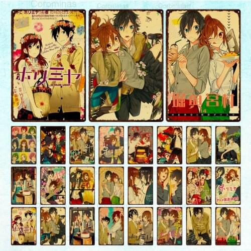 Horimiya Anime Metal Poster Retro Shabby Iron Paintings Home Decor Wall Art Vintage Tin Sign Plaques Living Room Bar Decoration