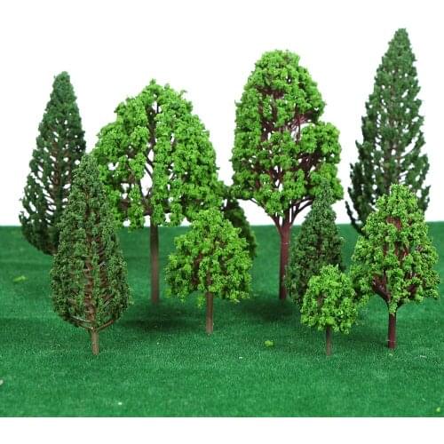 33 pcs Miniatures Tree Model Architectural Model Railroad Layout Green Landscape Scenery Train Model Trees Juguetes for Kids