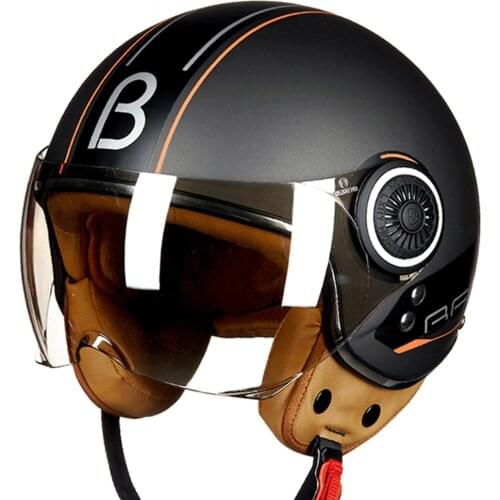 Motorcycle Helmet 3/4 Open Face Vintage Scooter Helmets Retro Casque Moto Summer Motorbike Motocross Riding Helmet For Men Women