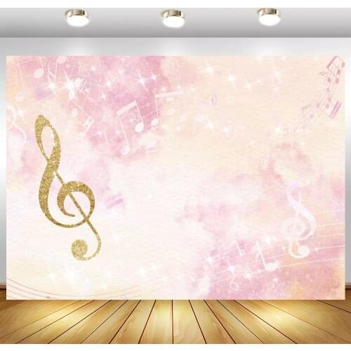 Music Notes Birthday Party Baby Shower Decor Poster Photography Backdrop Customized Photography Background For Photo Studio