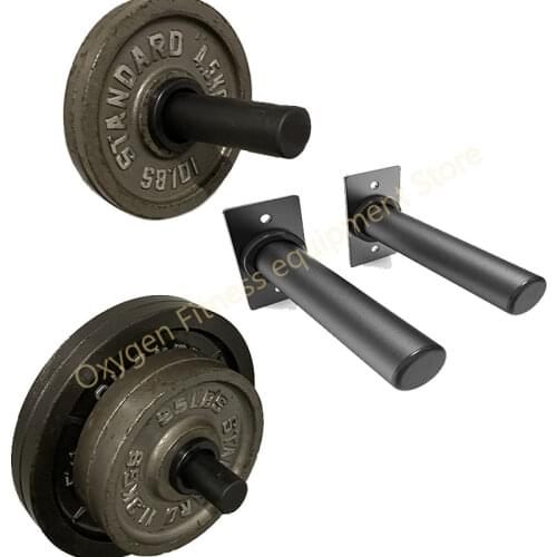 Wall Mounted Weight Plate Holder Space-efficient Steel Barbell Plate Storage Racks For Squat Racks Fits 2 Inches Weight Plates