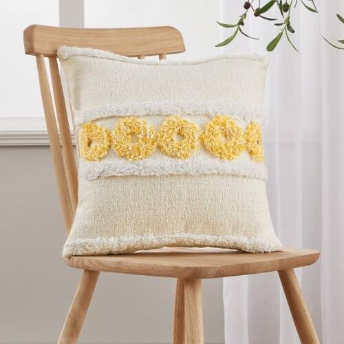 Cushion Cover 45x45 Cm Pillowcase Tassel Pillowcase Tufted Beige Decoration Fashion Sofa Bed Pillow Cushion Home