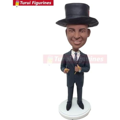 German Dude Personalized Bobble Head Clay Figurines Based on Customers' Photos Using As Wedding or Birthday Cake Topper, Gifts