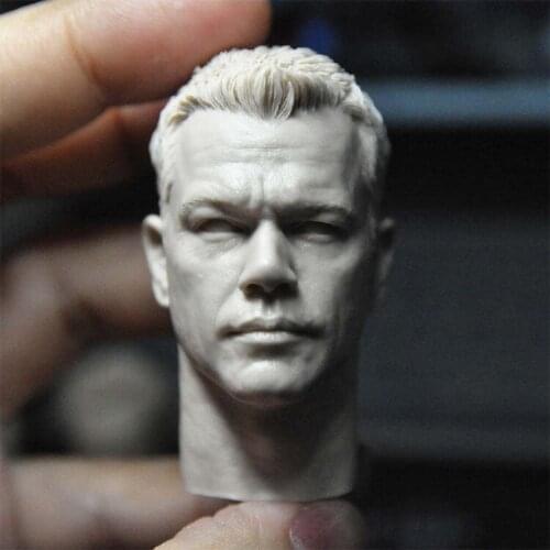 1/6 Scale Matt Damon Unpainted Head Model Sculpt for 12''Figures Body DIY