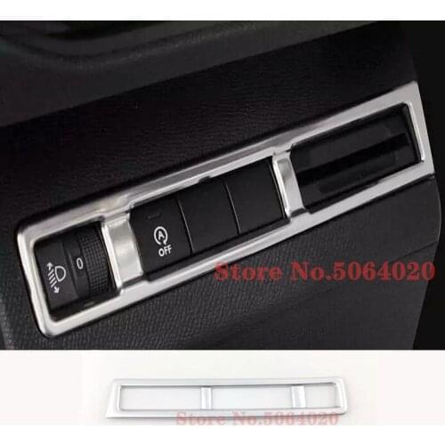 Stainless steel LHD Car Headlamps Adjustment Switch frame Cover trim Car Styling For Peugeot 3008 GT 5008 2017 2018 Accessories