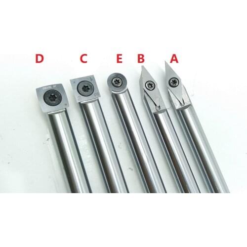 New 1Pcs 5type Aluminum handle Woodworking Tool Woodworking Turning Tool Changeable Tungsten Titanium Blade