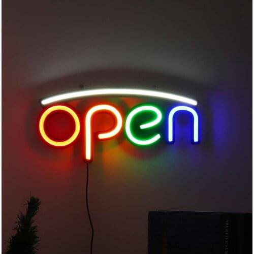 OPEN Neon Sign Light 100-240V Bar Pub Party Night Light Wall Lamp Indoor Lighting Advertising Signs EU Plug Home Room Decoration