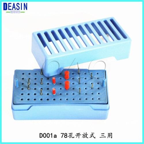 78 holes Dental Disinfection Burs Holder Block Stand Autoclavable Sterilizer Box Dentist Lab Equipment endo box