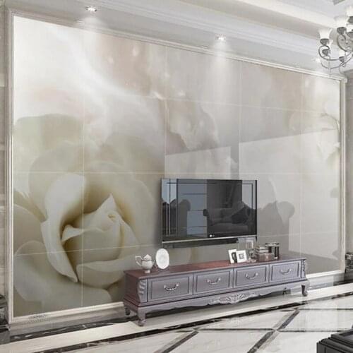 Custom Mural Wallpaper European Style 3D Flower Marble Pattern Photo Living Room Sofa TV Background Home Decor Papel De Parede