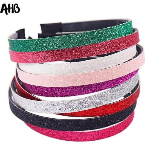AHB 1CM Width Eight Colors Headband Glitter Shiny Headband For Girls Feasterval Gifts Head Decoration Kids Hair Accessories
