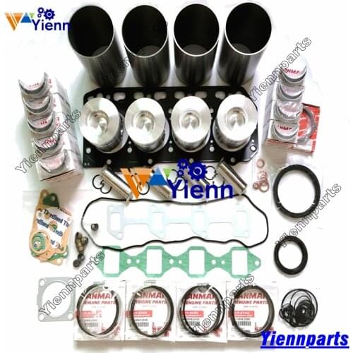 4TN84 Overhaul Rebuild Kit With Piston Piston Ring Gasket Bearing Set For Yanmar 15CCO 20CCO Fit KOHLER Generator Engine Parts